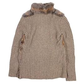 Fendi-Fendi Fur Knit Blouson-Brown