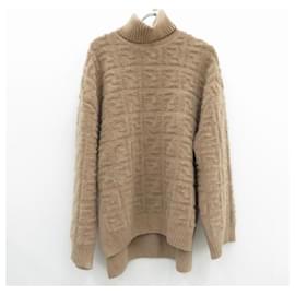 Fendi-FENDI Turtleneck Knit Sweater-Beige