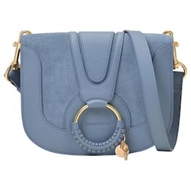See by Chloé-Hanna Crossbody Bag in Blue Leather-Blue