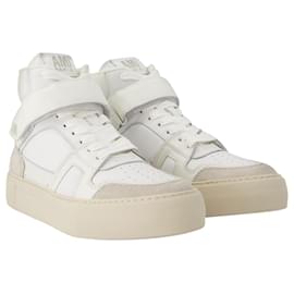 Ami Paris-High-Top ADC Sneakers in White Leather-White