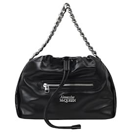 Alexander Mcqueen-The Ball Bag in Black Leather-Black