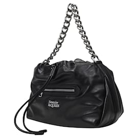 Alexander Mcqueen-The Ball Bag in Black Leather-Black