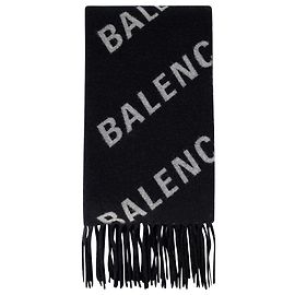 Balenciaga Schal in Schwarz / Weißer Wolle Schwarz
