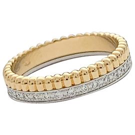 Boucheron ring, “Four Radiant Edition Grosgrain”, two golds and diamonds. Other