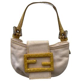 Fendi crescente vintage Branco Amarelo