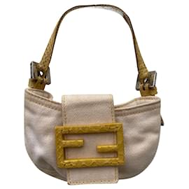 Fendi-vintage crescent-White,Yellow