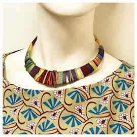 Christian Lacroix-CHRISTIAN LACROIX Vintage Masai Inspired gild rigid choker-Multiple colors,Golden