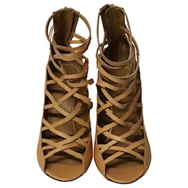 Isabel Marant-Isabel Marant Gladiator Stiletto Sandals in Nude Leather-Flesh
