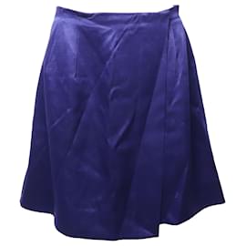 Diane Von Furstenberg-Diane Von Furstenberg Wrap Style Skirt in Royal Blue Acetate-Blue