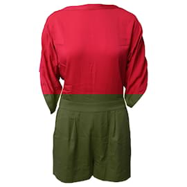 Diane Von Furstenberg-Diane Von Furstenberg Romper in Red Polyester-Red
