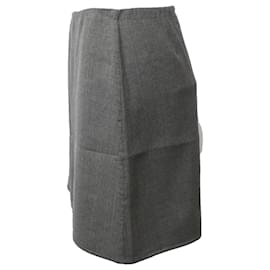 Theory-Theory Pencil Skirt in Grey Wool-Grey
