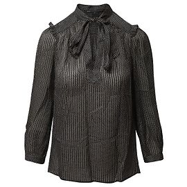 Marc by Marc Jacobs Gepunktete Schluppenbluse aus schwarzer Seide Schwarz