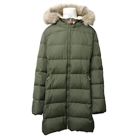 Ralph Lauren-Ralph Lauren Faux Fur Hood Puffer Down Jacket in Green Polyester-Green