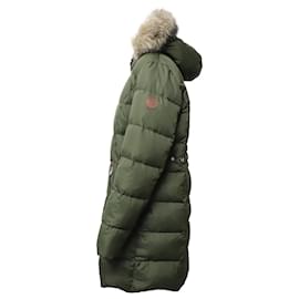 Ralph Lauren-Ralph Lauren Faux Fur Hood Puffer Down Jacket in Green Polyester-Green