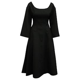 Autre Marque-Emilia Wickstead – Langärmliges Kleid aus schwarzem Polyester-Schwarz