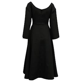 Autre Marque-Emilia Wickstead – Langärmliges Kleid aus schwarzem Polyester-Schwarz