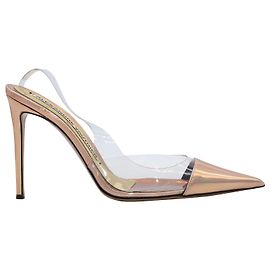 Alexandre Vauthier Bernsteinfarbene PVC-Slingback-Pumps aus rosafarbenem Leder Pink