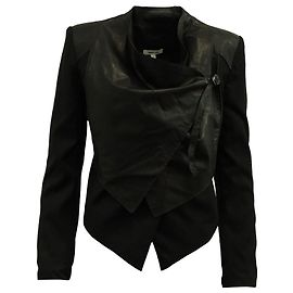 Chaqueta drapeada Helmut Lang en cuero negro Negro