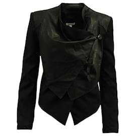 Veste Drapée Helmut Lang en Cuir Noir Noir
