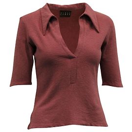 Autre Marque Polo Albus Lumen Point Colletto in Lino Rosso Rosso