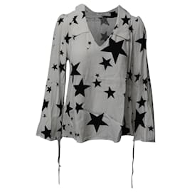 Autre Marque-Rixo London Orlagh Star Printed Crepe Blouse in White Viscose-Other