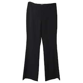 Theory-Theory High-Waisted Trousers in Black Wool Blend-Black