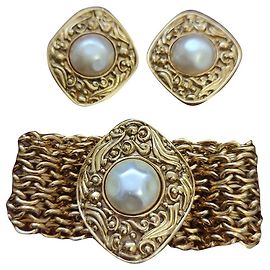 Ensemble de bijoux de style byzantin Chanel Doré