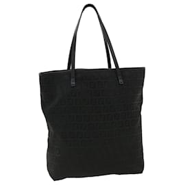 Fendi-FENDI Zucchino Canvas Tote Bag Black Auth rd3244-Black