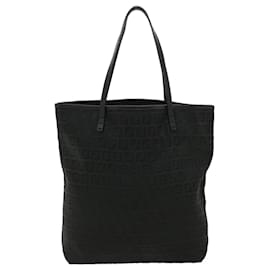 Fendi-FENDI Zucchino Canvas Tote Bag Black Auth rd3244-Black