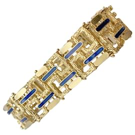 inconnue-Bracelet vintage, or jaune, émail.-Autre