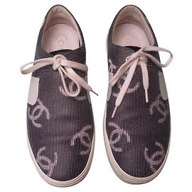 Chanel CC Logo Sneakers Cloth Other