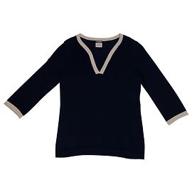 Chanel Uniformpullover aus Wolle schwarz Schwarz