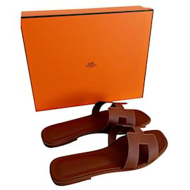 Hermès-Sandale oran Hermes-Caramel