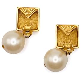 Karl Lagerfeld-KARL LAGERFELD – Orecchini a clip con perle in metallo dorato-D'oro