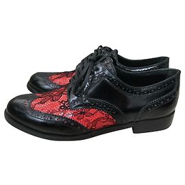 Scarpe stringate in pelle nere Dolce & Gabbana Nero