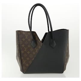 Louis Vuitton-LOUIS VUITTON Monogram Kimono MM Tote Bag Black M40460 LV Auth bs2465a-Black