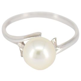 MIKIMOTO-Ring mit Akoya-Perle 7,9 mm in massivem Weißgold 14K Silber