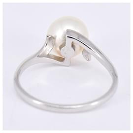 Mikimoto-MIKIMOTO-Ring mit Akoya-Perle 7,9 mm in massivem Weißgold 14K-Silber