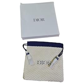 Dior-bolso de mano Christian Dior-Beige,Azul marino