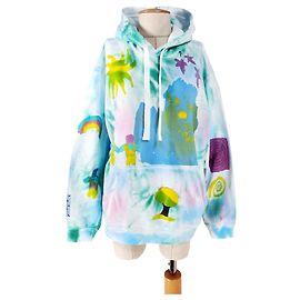 Alexander McQueen Sweat à capuche Earth Up Tie-Dye Bleu Coton Bleu Multicolore