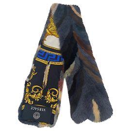 Sciarpa Versace in pelliccia double face pelliccia medusa Multicolore