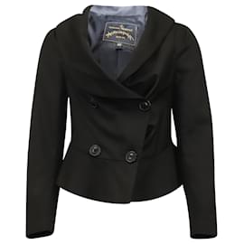 Vivienne Westwood-Blazer boutonné doublé Vivienne Westwood en polyester noir-Noir