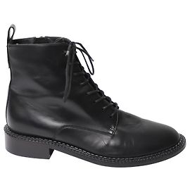 Botas com cadarço Vince Cabria em couro preto Preto