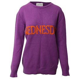 Alberta Ferretti Wednesday Patch Pull en Laine Violette Violet