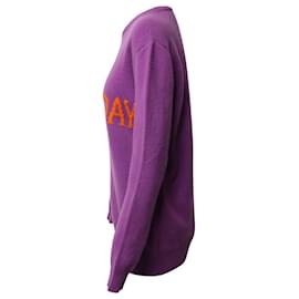 Alberta Ferretti-Alberta Ferretti Wednesday Patch Sweater in Violet Wool-Purple
