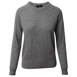 Theory-Theory Crew Neck Sweater in Grey Cashmere-Grey