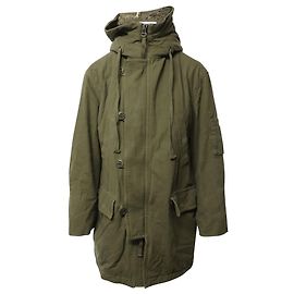 Parka com capuz Vince em algodão verde exército Verde