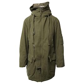 Vince-Vince Hooded Parka in Army Green Cotton-Green