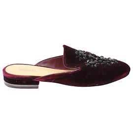 Sabot senza lacci Michael Kors in velluto bordeaux impreziositi da cristalli Rosso Bordò