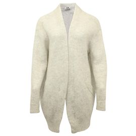 Acne Studios Raya Cardigan aus cremefarbener Wolle Weiß Roh